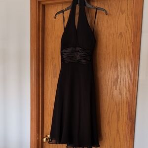 Scarlett Nite Black Halter Backless Sundress